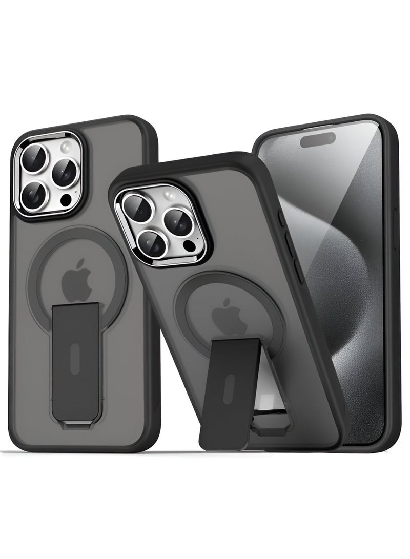 RITY Magnetic Multi-Function Case for iPhone 15 Pro Max 6.7", Matte Translucent Slim Back Cover with Hidden Kickstand, MagSafe Compatible, Shockproof and Elegant Protection - Image 1