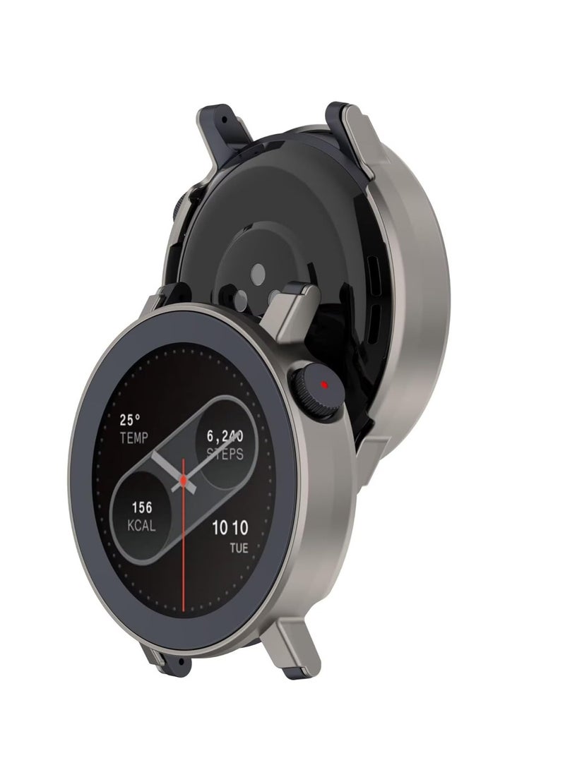 Full Protective Hard Shell Slim Bumper Case Cover Compatible with CMF by Nothing Watch Pro 2, Titanium - Image 3