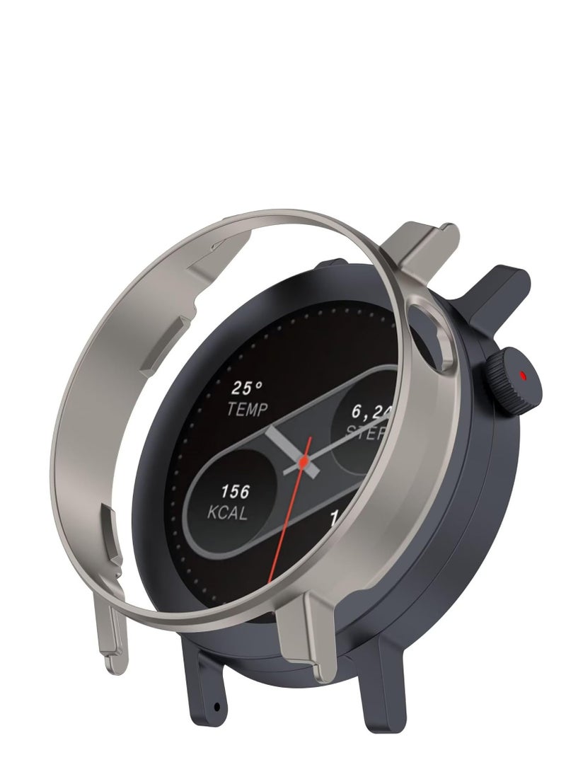 Full Protective Hard Shell Slim Bumper Case Cover Compatible with CMF by Nothing Watch Pro 2, Titanium - Image 2