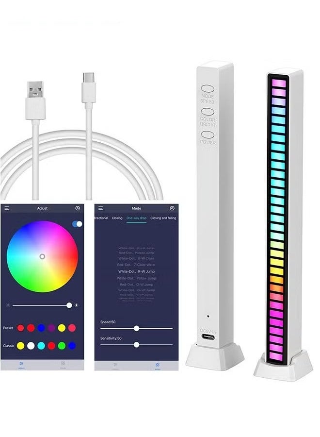 EETU RGB Music Rhythm Light,App Control 32 Bit Music Level LED Lights,USB Powered,Rhythm Light Bar For Car Game Room Desktop Black - Image 1