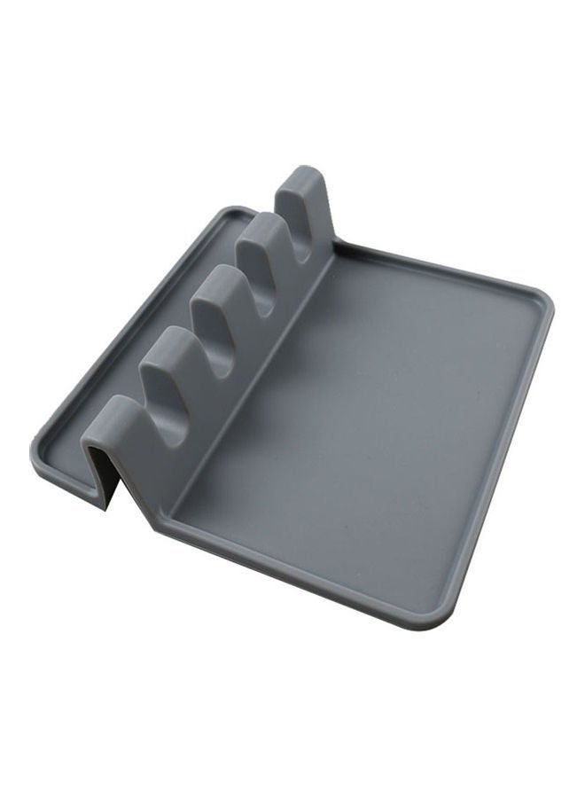 NIBEMINENT Heat Resistant Silicone Spoon Holder Grey 14.00 x 4.00 14.00cm  - Image 1