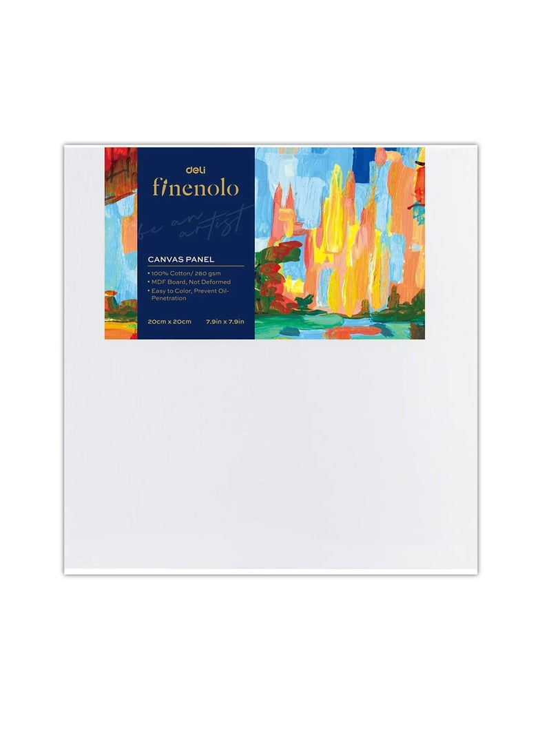 Deli 1-Piece Artist Canvas Panel 20x20cm Size 280gsm Thickness - Image 1