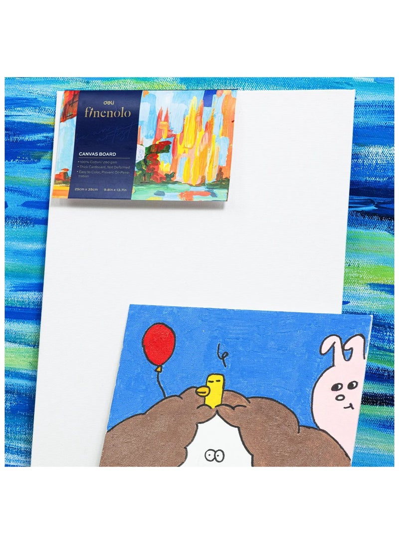 Deli 1-Piece Artist Canvas Panel 20x20cm Size 280gsm Thickness - Image 5