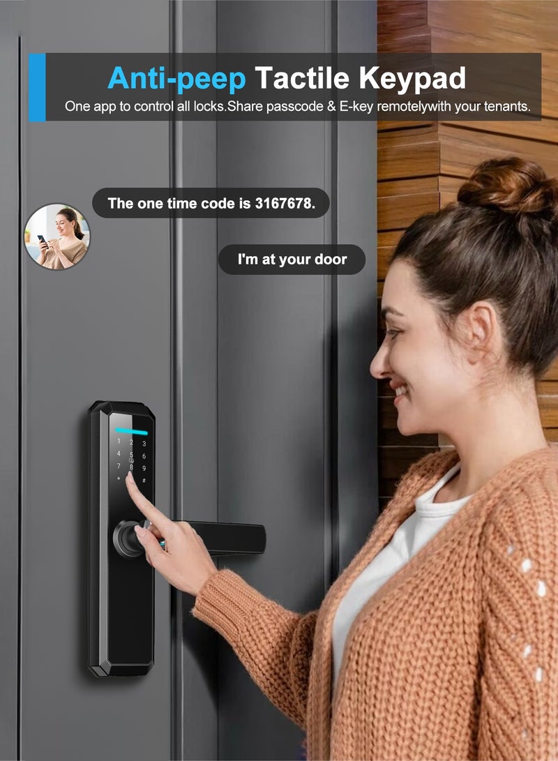 أتومن قفل باب ذكي من ATuMan، بست طرق لفتح القفل: بصمة الإصبع، الوصول عبر تطبيق TT Lock، كلمة مرور لمرة واحدة (OTP)، رمز PIN، بطاقة RFID، والمفتاح - Image 5