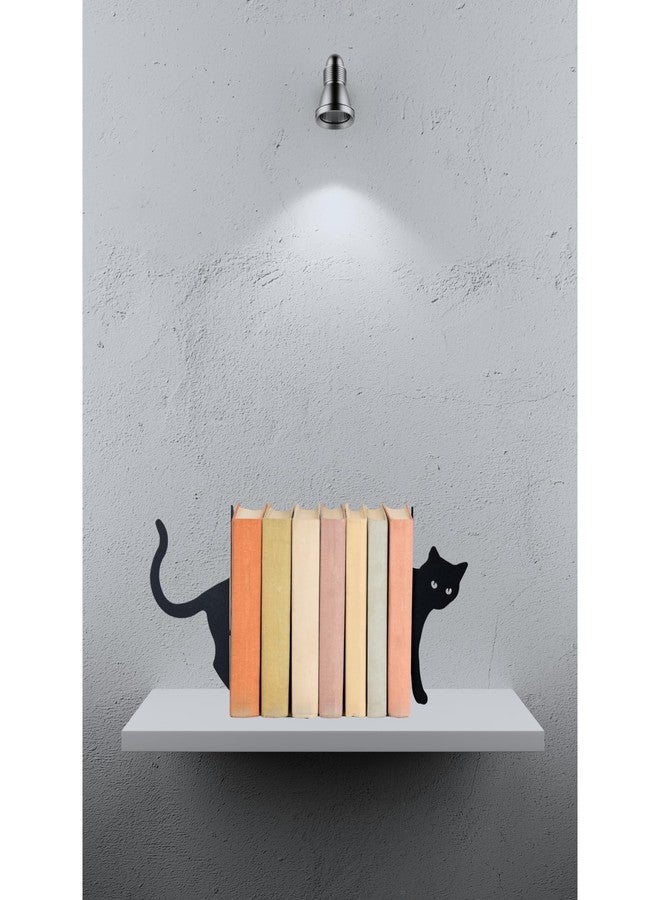 فواصل كتب معدنية على شكل قطط من ديني مورس، فواصل كتب زخرفية لطيفة للرفوف والمكاتب، منظمات كتب متينة، هدايا مثالية لمحبي القطط، ديكور منزلي للنساء - Image 4