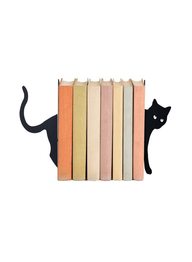 فواصل كتب معدنية على شكل قطط من ديني مورس، فواصل كتب زخرفية لطيفة للرفوف والمكاتب، منظمات كتب متينة، هدايا مثالية لمحبي القطط، ديكور منزلي للنساء - Image 1
