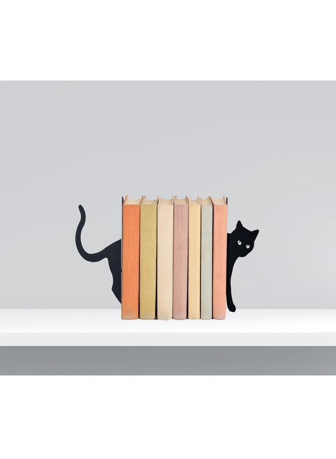 فواصل كتب معدنية على شكل قطط من ديني مورس، فواصل كتب زخرفية لطيفة للرفوف والمكاتب، منظمات كتب متينة، هدايا مثالية لمحبي القطط، ديكور منزلي للنساء - Image 2