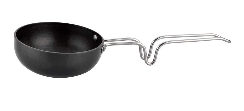 DiBha Hard Anodized Vagharia/Tadka/chonk pan Small, 100mm, Black