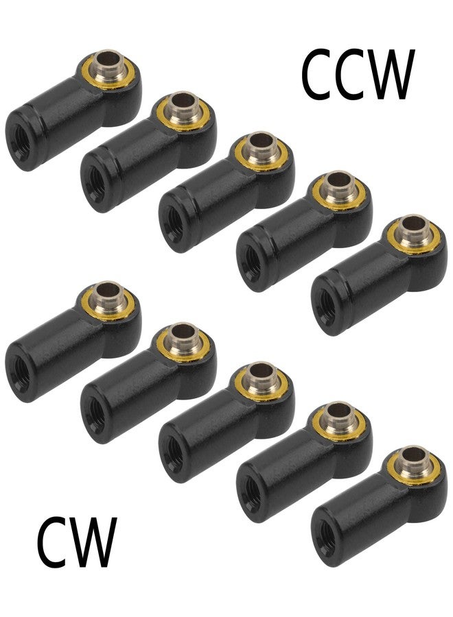 Vgoohobby 10Pack Vgoohobby Aluminum CW CCW M3 Link Rod Tie Rod End Ball Head Joint Holder 20mm Compatible with Axial Redcat HSP Traxxas HPI 1/10 RC Car Truck DIY Robot Boat Airplane (Black) - Image 2