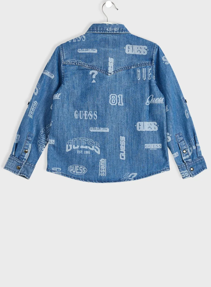 GUESS Kids Denim Printed Shirt