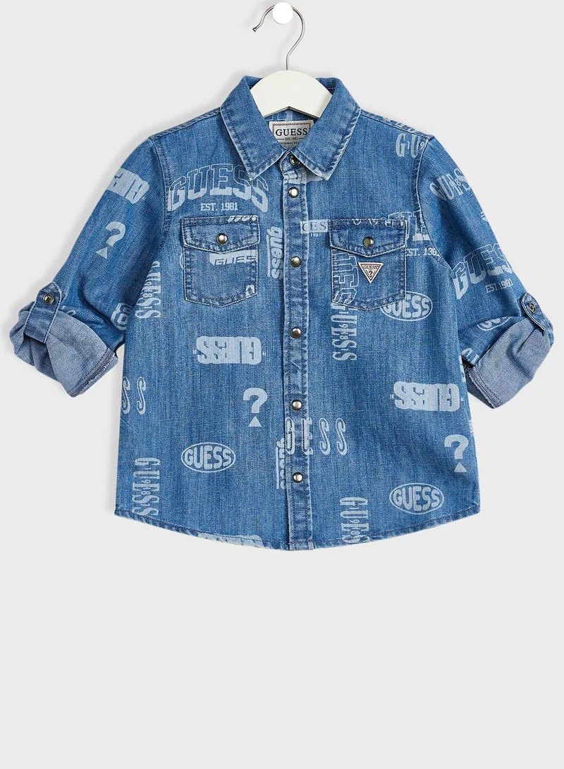 GUESS Kids Denim Printed Shirt