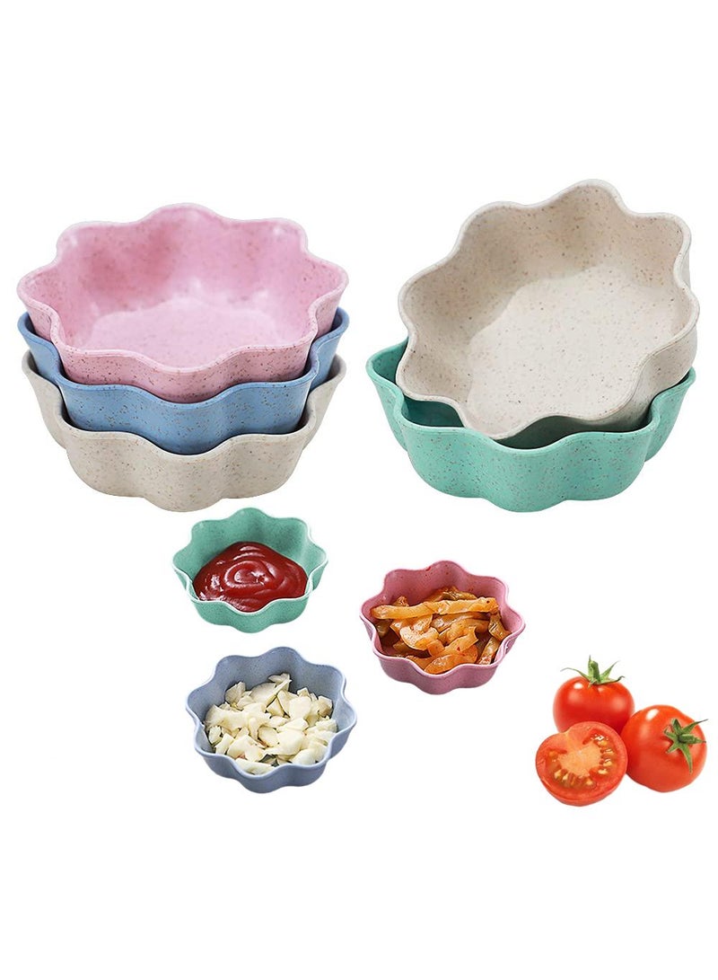 Sweet seven أطباق غمس صغيرة متعددة الألوان - مجموعة من 8 أطباق توابل بلاستيكية، أطباق صلصة الصويا، وأطباق مقبلات لتناول الطعام الأنيق ولحظات مليئة بالنكهات - Image 1