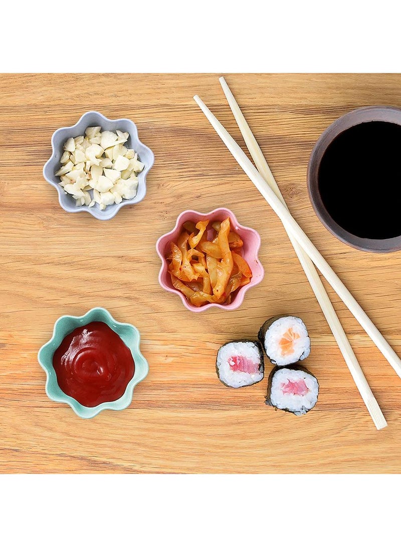Sweet seven أطباق غمس صغيرة متعددة الألوان - مجموعة من 8 أطباق توابل بلاستيكية، أطباق صلصة الصويا، وأطباق مقبلات لتناول الطعام الأنيق ولحظات مليئة بالنكهات - Image 3