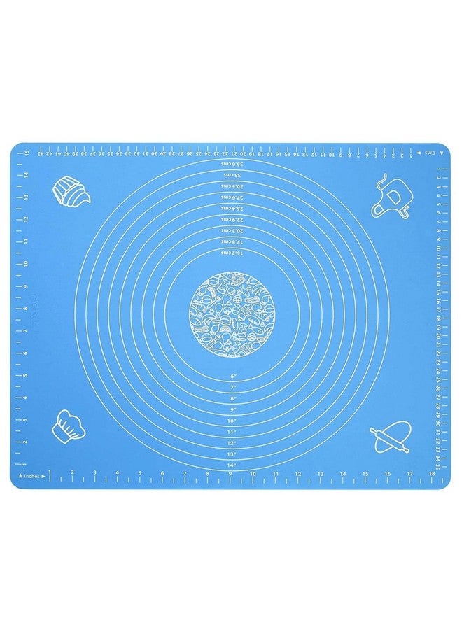 Emoh Roced Silicone Baking Mat Roti mat Silicone Chapati Atta Kneading Mat Non - Stick Fondant Rolling Mat Stretchable for Kitchen Roti Chapati Cake - Multicolor (Baking Mat 50 * 40 cm) - Image 1