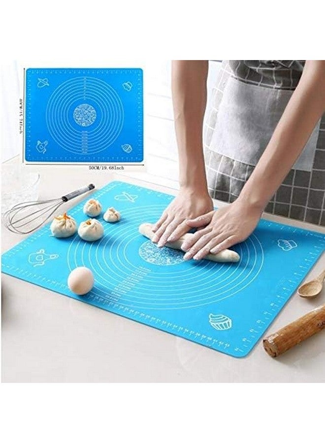Emoh Roced Silicone Baking Mat Roti mat Silicone Chapati Atta Kneading Mat Non - Stick Fondant Rolling Mat Stretchable for Kitchen Roti Chapati Cake - Multicolor (Baking Mat 50 * 40 cm) - Image 5