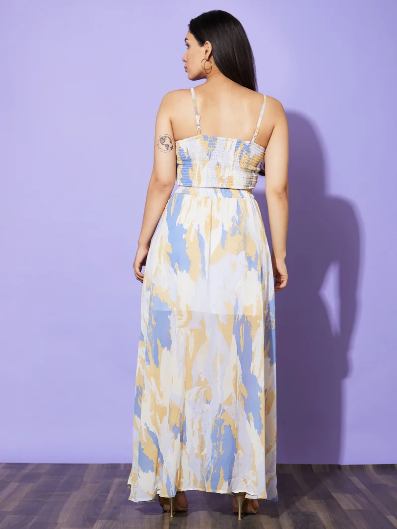 جلو باص Women Printed Co-Ord Set With Top & Skirt