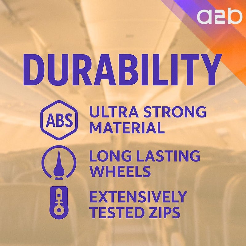 A2B ABS Hard Shell 26 Inch Suitcase - Travel Luggage by with 4 Spinner Wheels | Telescopic Drag Handle | Hard Sided Suitcases Weighing 3.4kg Cap 62L Height 66cm (Grey, Medium) - Image 2