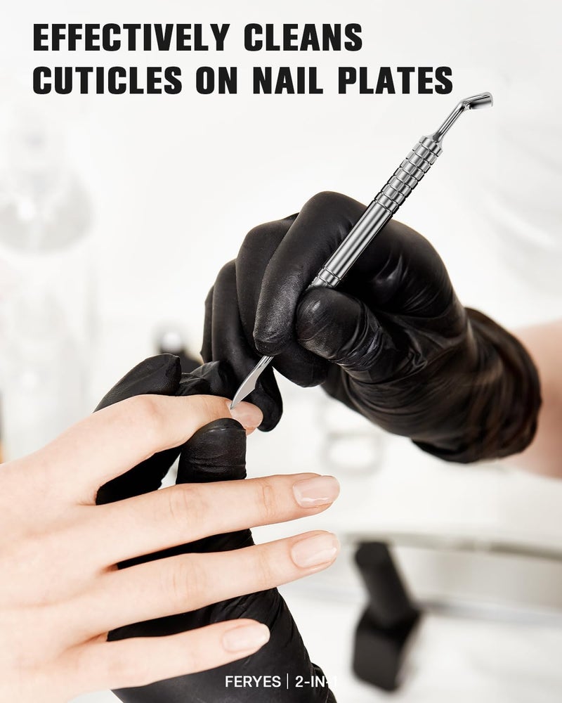 FERYES 2-IN-1 Horseshoe Shaped Cuticle Pusher and Removal Tool - Image 4