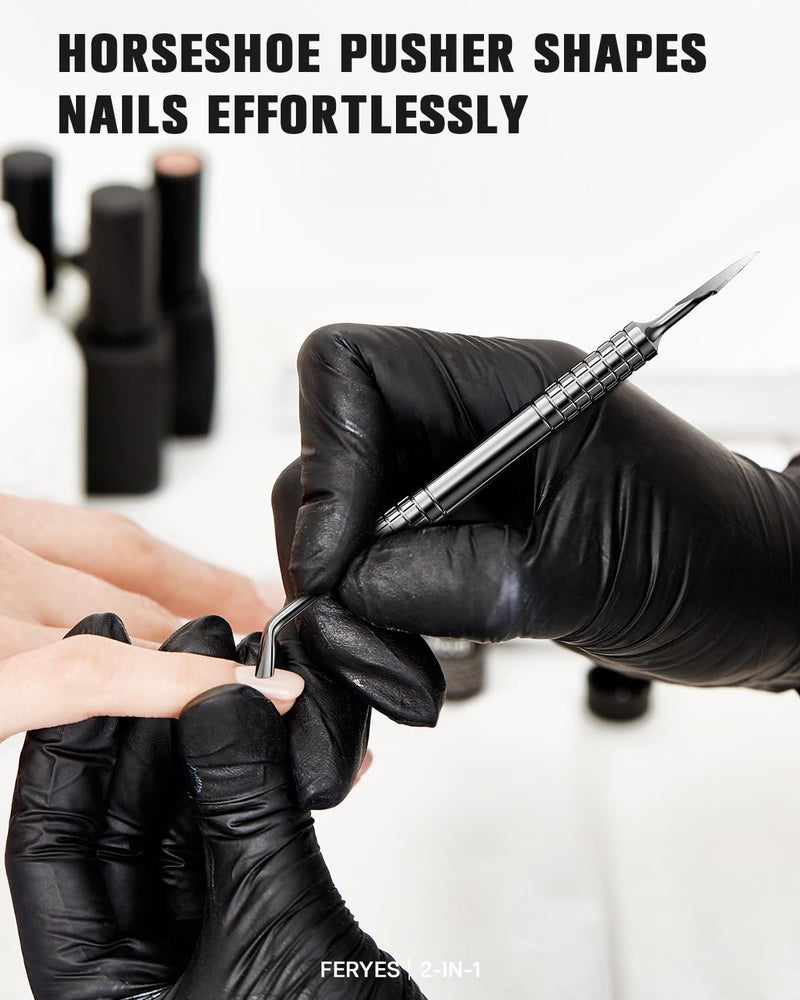 FERYES 2-IN-1 Horseshoe Shaped Cuticle Pusher and Removal Tool - Image 5