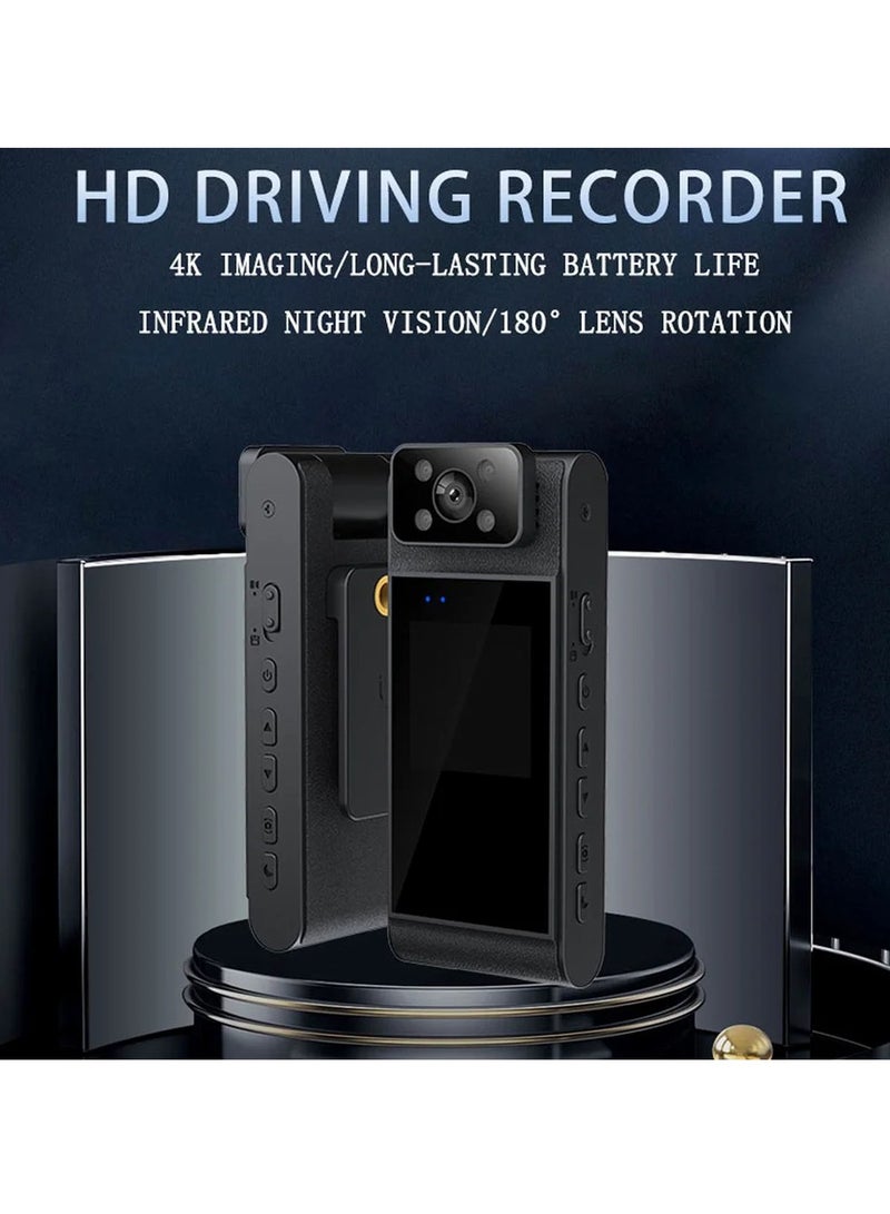 إيفرين كاميرا صغيرة محمولة بدقة 4K عالية الدقة ومزودة بشبكة واي فاي وكاميرا فيديو رقمية صغيرة لجسم الشرطة وكاميرا فيديو مصغرة للرؤية الليلية بالأشعة تحت الحمراء (64 جيجابايت) - Image 2