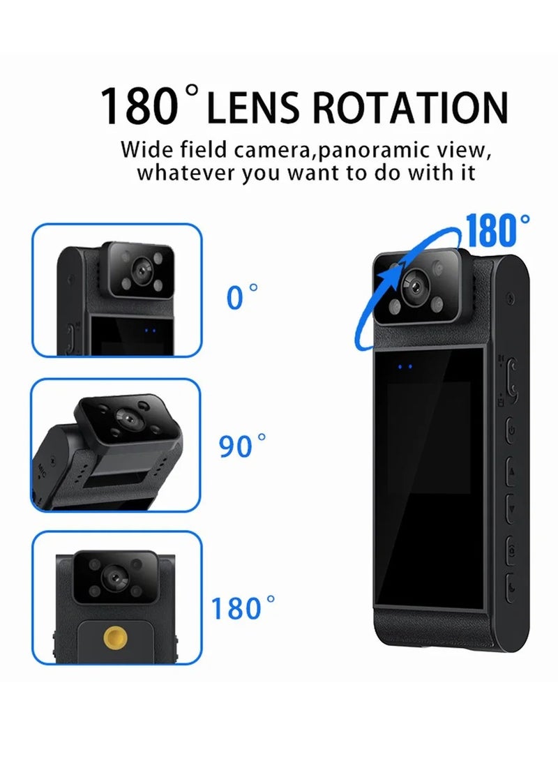 إيفرين كاميرا صغيرة محمولة بدقة 4K عالية الدقة ومزودة بشبكة واي فاي وكاميرا فيديو رقمية صغيرة لجسم الشرطة وكاميرا فيديو مصغرة للرؤية الليلية بالأشعة تحت الحمراء (64 جيجابايت) - Image 5