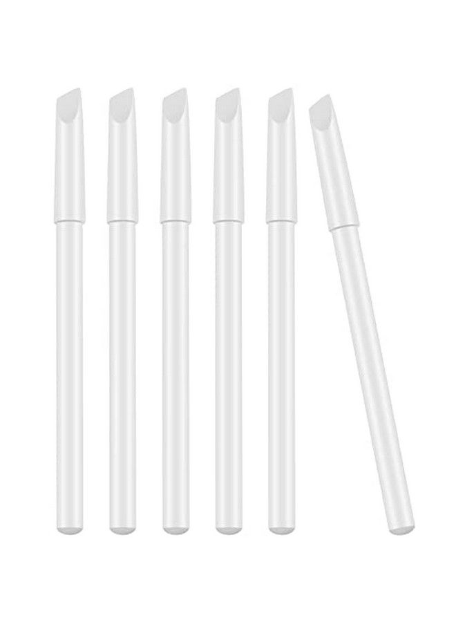 Blulu 6 Pieces White Nail Pencils 2In1 Nail Whitening Pencils With Cuticle Pusher For French Manicure Supplies - Image 1