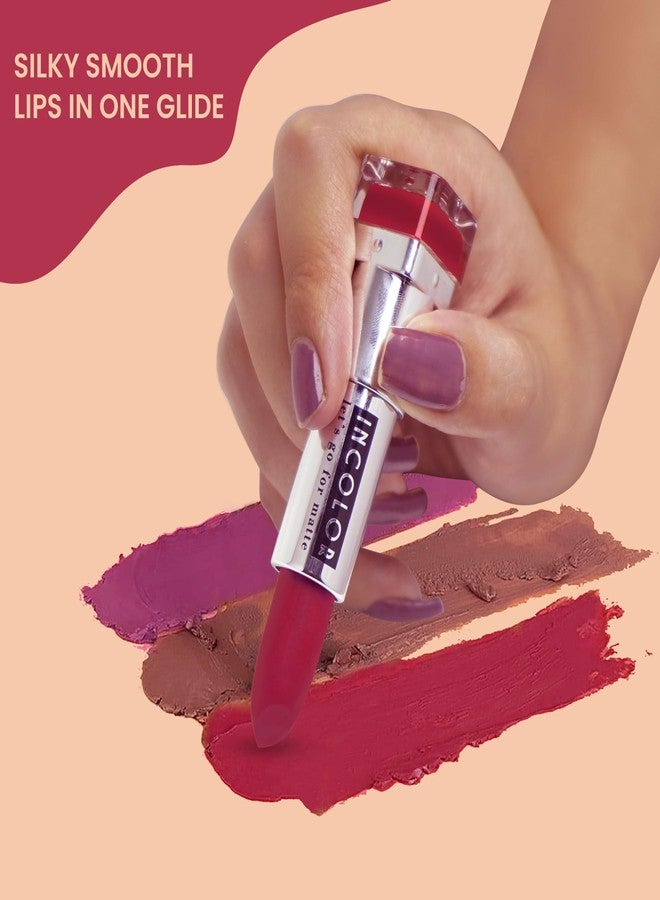 Incolor Let's Go For Matte Lipstick Romantic Rainbow Combo 01 Red Brown Pink - Image 3