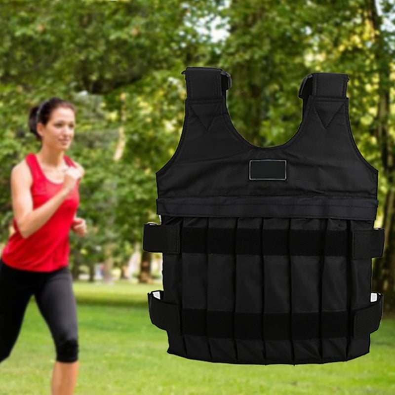 klarako Weighted Vest, Adjustable Maximum Load 20kg Sport Exercise Body Weight Training Vest/Jacket Exercise Training Waistcoat for Men Women Crossfit Strength Training Muscle Building Running Jogging - Image 3