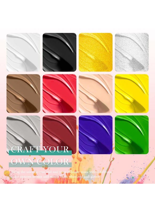 MEET ACROSS طقم طلاء الأظافر جل بـ 12 لون، طقم طلاء أظافر جل مع قلم فرشاة رسم، طقم طلاء جل UV LED، جل طلاء لرسم فن الأظافر، جل أظافر لفن التصميم - Image 2