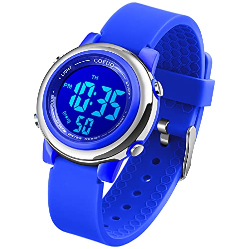 cofuo Kids Digital Sport Waterproof Watch for Girls Boys, Kid Sports Outdoor LED Electrical Watches with Luminous Alarm Stopwatch Child Wristwatch 3-12 Years - Image 1