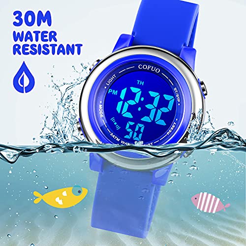 cofuo Kids Digital Sport Waterproof Watch for Girls Boys, Kid Sports Outdoor LED Electrical Watches with Luminous Alarm Stopwatch Child Wristwatch 3-12 Years - Image 4