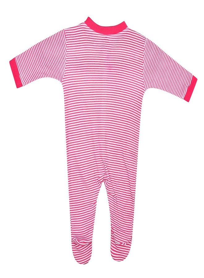 Magic Town® 100% Hosiery Cotton Unisex Long Sleeve Sleep Suit Romper for Boys Girls and Infants Set of 3 (Multi Color, Pink) (12-18 Months) - Image 5