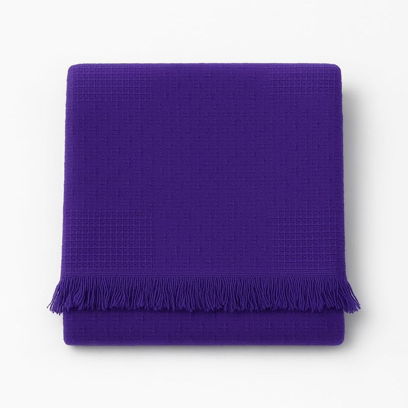 Cozy Honeycomb Throw – Soft Cotton Blend Small Double Purple