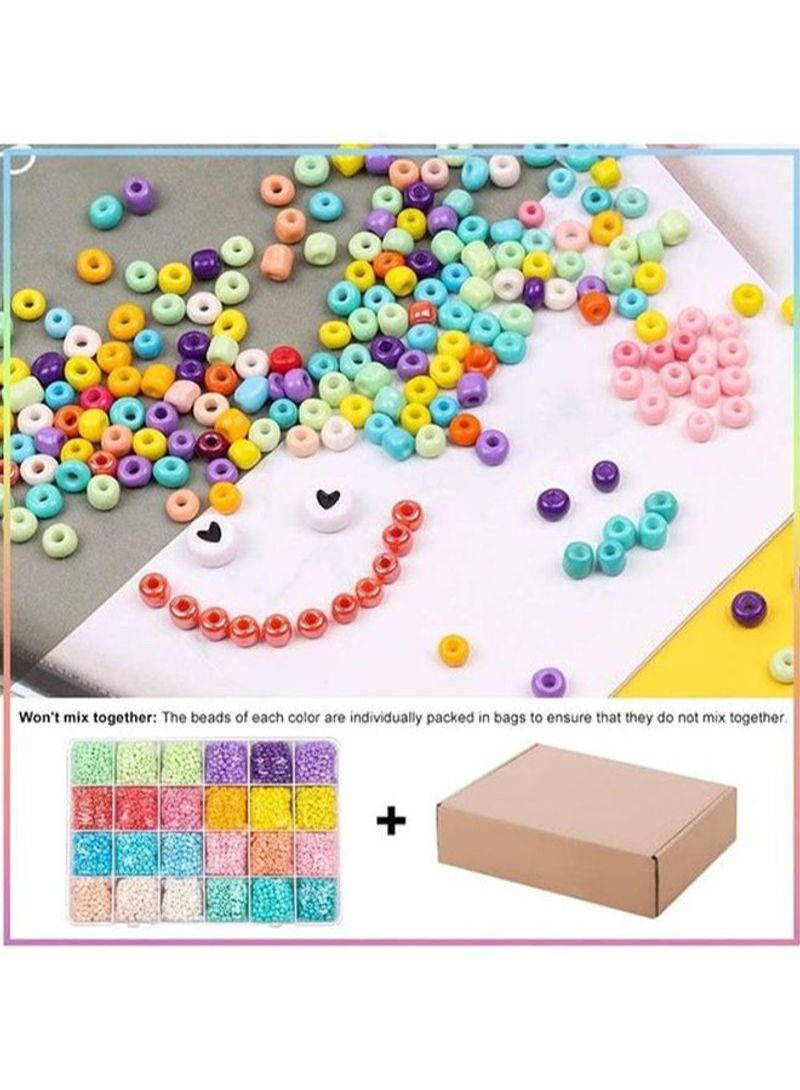 NIBEMINENT Glass Seed And Alphabet Letter Beads Art Starter Kit For Kids, 10+ Years - Image 5