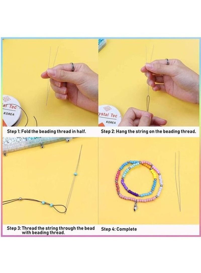 NIBEMINENT Glass Seed And Alphabet Letter Beads Art Starter Kit For Kids, 10+ Years - Image 4