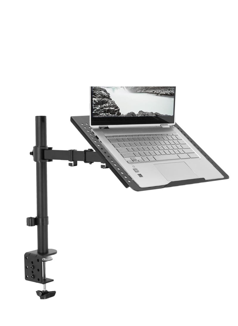Arabest Single Laptop Notebook Desk Mount Stand, Fully Adjustable Extension with C-clamp, Fits up to 17 inch Laptops, Black  - Image 1