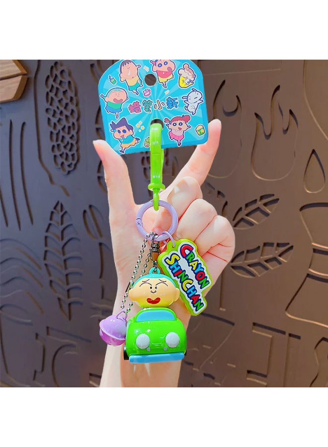 Genuine New Crayon Small New Station Wagon Car Key Chain Cute Personality Fun Doll Bag Pendant Women