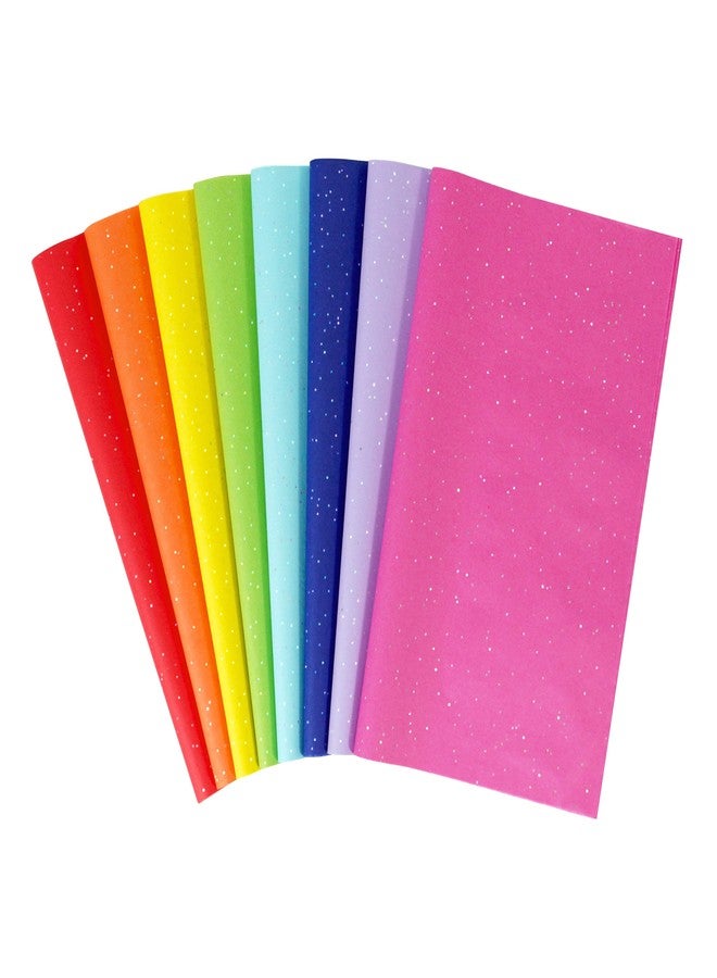 SUNCOLOR Sparkle Tissue Paper, 120 Sheets, Rainbow Colors, 20x14 Inches, Glitter Finish for Gift Wrapping, Crafts, Party Decorations - Image 1
