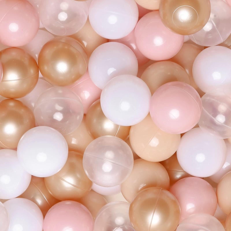GOGOSO Ball Pits Balls Toddlers 50 100 200 500 Plastics Shape Ball NonPhthalate NonBPA NonToxic 22Inch Crush Proof Play Balls BeigePinkPearl BrownWhiteClear 100 Balls - Image 2