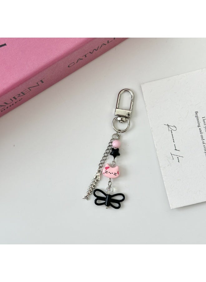 NIBEMINENT Beaded Phone Lanyard, Anti Lost Removable Wrist Strap,Sweet And Cool Style Adorable Bracelet Pendant, Phone Keychain Lanyard