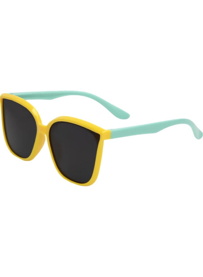 DRATRA Kids Polarized Sunglasses Boys Girls Square Soft Mirror Legs Sunshade Lightweight Cute Colorful Summer - Image 1