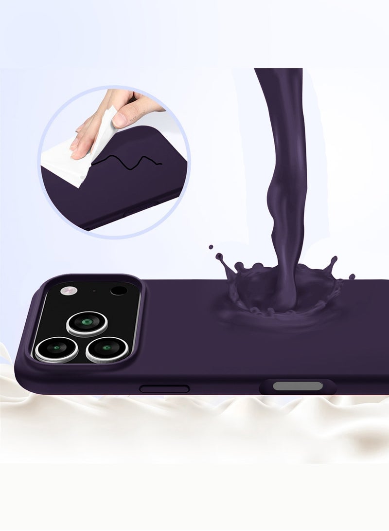 CATANES Silicone Protective Phone Case for iPhone 17 Pro Max - Soft Anti-Scratch Microfiber Lining Ultra Slim Drop Protection Phone Cover - Purple - Image 3