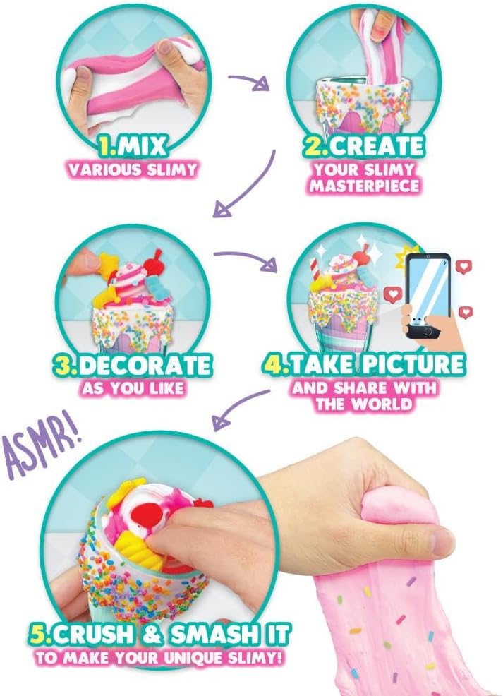 Slimy Sugary Crush™ DIY ASMR Ice Cream Series 1 Milkshake Maker Set, 2 Assortments to Collect, Safe Non-Toxic, BPA & Gluten Free - Image 4
