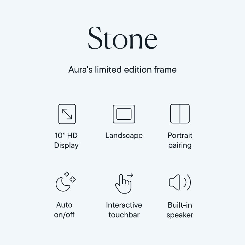 Aura Stone Digital Picture Frame - 10.1" HD Mat Display | Wirecutter's Best Digital Frame for Gifting - Send Photos Directly from Your Phone | Quick & Easy Setup Over WiFi - Free App | Black - Image 2