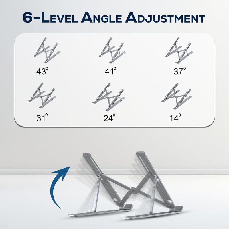 TEMPT Elevate Portable Laptop Stand Tablets Stand and Mobile Stand with Adjustable Height AntiSlip Silicone Rubber Pads Overheating Protection for Laptops MacBooks - Image 3