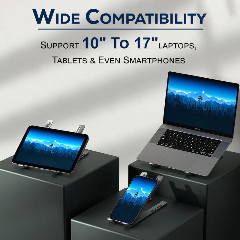 TEMPT Elevate Portable Laptop Stand Tablets Stand and Mobile Stand with Adjustable Height AntiSlip Silicone Rubber Pads Overheating Protection for Laptops MacBooks - Image 5