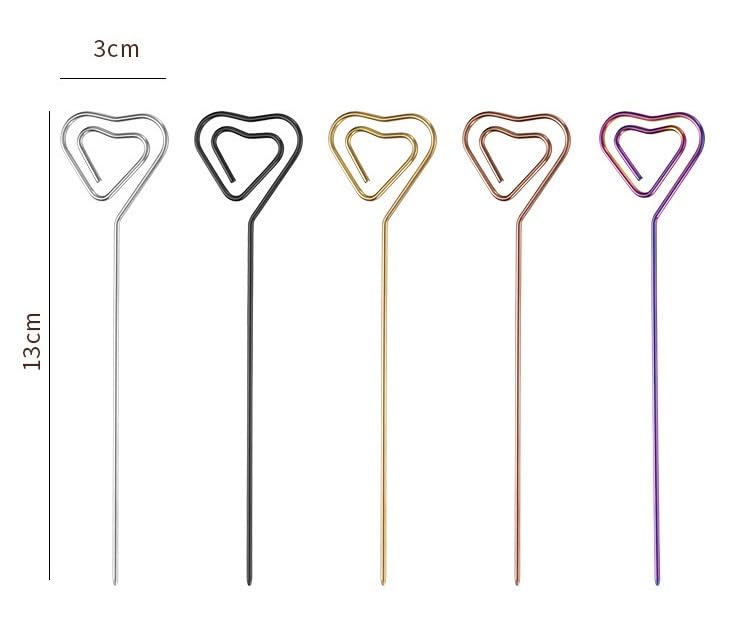 304 Stainless Steel Heart Shaped Colorful Fruit Forks Cutlery Set 8 Pieces Silver - Image 3