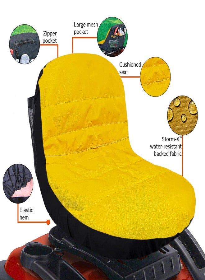 غطاء مقعد جزازة العشب MWIRE Virtionz (متوسط) LP92324 يناسب مقاعد جزازات العشب John Deere و Gator حتى ارتفاع 15 بوصة (أربعة جيوب مريحة) - Image 3