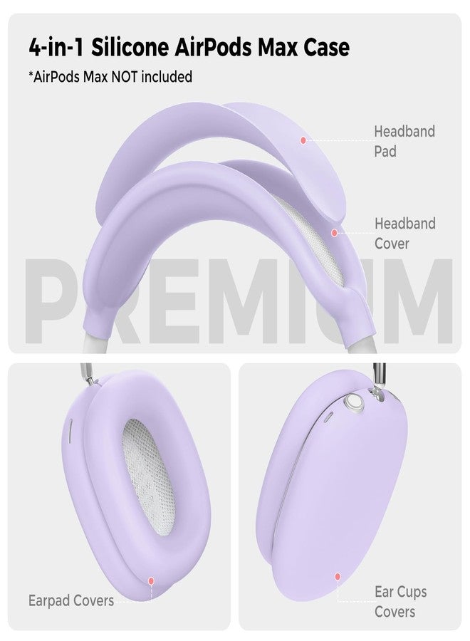 أهاستايل جراب سيليكون من AHASTYLE لسماعات AirPods Max (USB-C/Lightning) [4 في 1] ملحقات مضادة للخدش لوسادات الأذن/أغطية الأكواب/أغطية عصابة الرأس لسماعات Apple AirPods Max (2024/2020) - Image 2