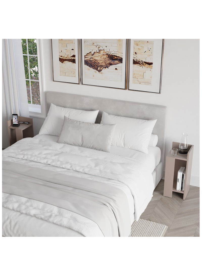 موراه طقم طاولة جانبية عصرية من موراه هوم إيلوس | طاولة جانبية متعددة الاستخدامات لغرفة النوم والمعيشة | مساحة تخزين بطابقين | ٢٥×٦٠×٢٥ سم | موكا فاتح - Image 1